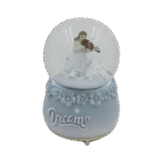 Violin Girl Blue Snow Ball with Music
