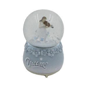 Violin Girl Blue Snow Ball with Music