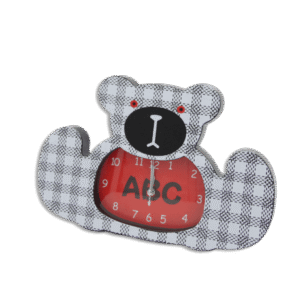 White & Black Bear Shaped Clock