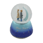 White Moon Couple Navy Snow Ball with Music
