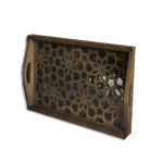 Wooden with Plexi Small Patterned Rectangular Tray