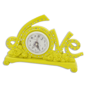 Yellow Love Shaped Clock