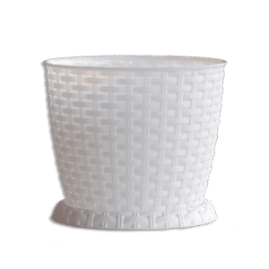 3M Plast Rosa 25cm White Round Pot