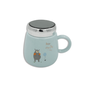 Bear Story Blue Mug With Mirror Lid