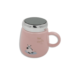 Bear Story Pink Mug With Mirror Lid