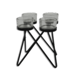 Black Candles Stand with 4 Glass Cups