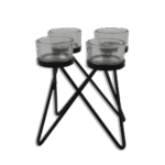 Black Candles Stand with 4 Glass Cups
