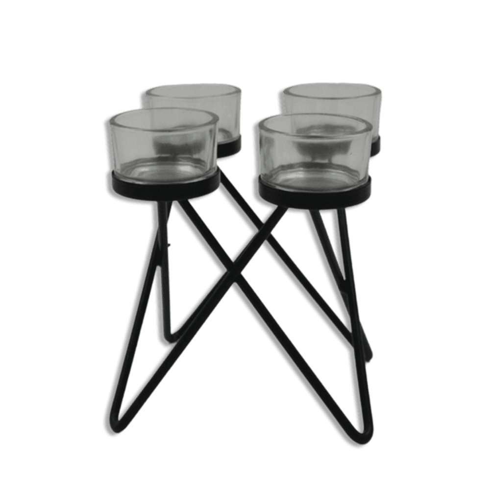 Black-Candles-Stand-with-4-Glass-Cups