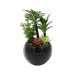 Black Vase with Plants and Trees