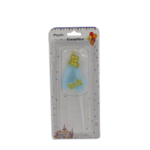 Blue Designed Number Four Candle