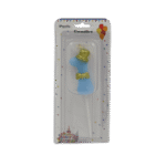 Blue Designed Number One Candle