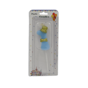 Blue Designed Number One Candle