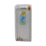 Blue Designed Number Two Candle