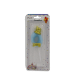 Blue Designed Number Zero Candle