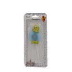 Blue Designed Number Zero Candle