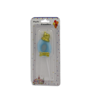 Blue Designed Number Zero Candle