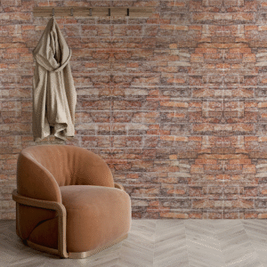 Brick Brown & Orange Combo Wallpaper1
