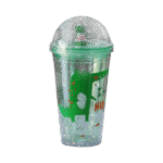 Crocodile Green Cup with Lid & Straw