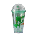 Crocodile Green Cup with Lid & Straw