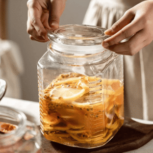 Dashed Edges 800ml Glass Jarwith Pressure Lid1