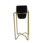 Designed 25cm Gold Stand with Black Pot
