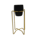 Designed 25cm Gold Stand with Black Pot