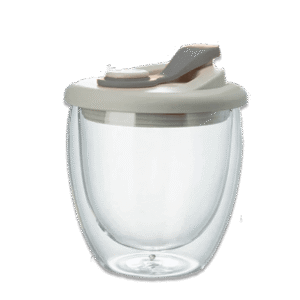 Double Glass Mug 250ml with Lid