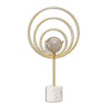 Crystal Ball with Circles Gold Decor & Marble Base