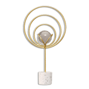 Crystal Ball with Circles Gold Decor & Marble Base