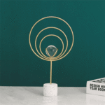 Glass Ball with Circles Gold Decor & Marble Base2