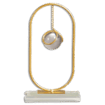 Crystal Ball with Gold Decor & Rectangular Base