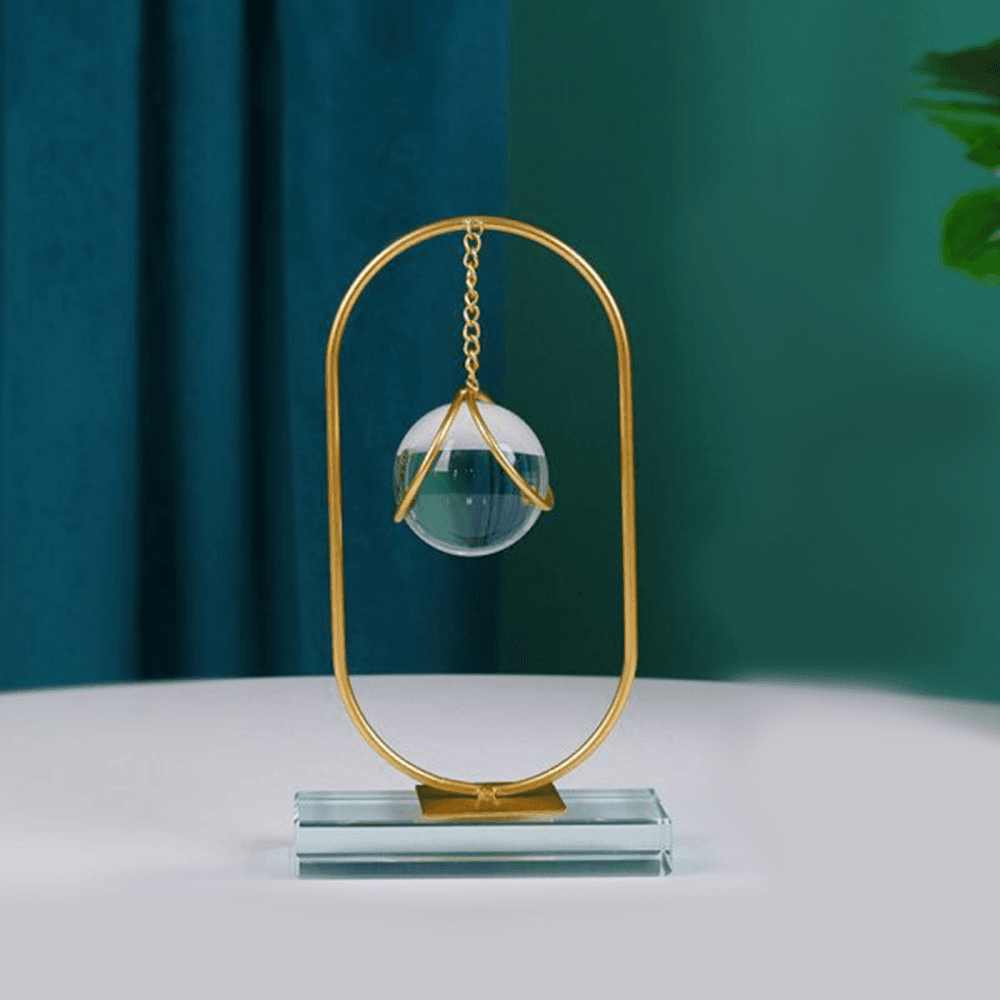 Glass Ball with Gold Decor & Glass Rectangular Base2