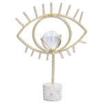 Gold Eye Shape Decor with Marble Stand