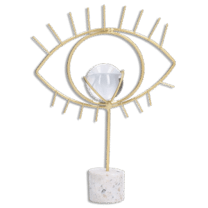 Gold Eye Shape Decor with Marble Stand