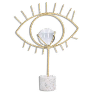 Gold Eye Shape Decor with Marble Stand