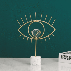 Gold Eye Shape Decor with Marble Stand3