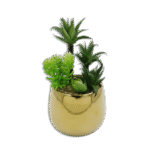 Golden Vase with Palm Trees and Plants