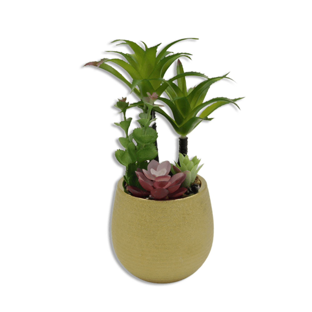 Golden-Vase-with-Trees-and-Pink-Plants