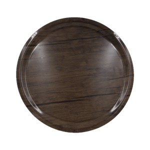 Melamine 42x42cm Round Dark Brown Tray