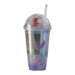 Mermaid Colorful Cup with Lid & Straw
