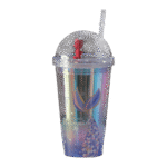 Mermaid Colorful Cup with Lid & Straw