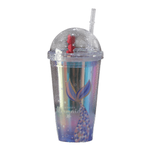 Mermaid Colorful Cup with Lid & Straw