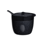 Momaz Granite Black Sugar Bowl with  Lid and Spoon