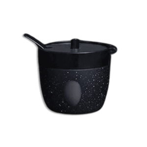 Momaz Granite Black Sugar Bowl with  Lid and Spoon