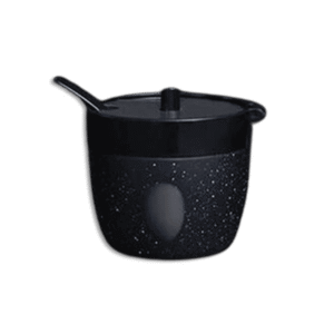 Momaz Granite Black Sugar Bowl with  Lid and Spoon