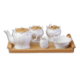 Momaz Marble Teapot Set With Wooden Tray