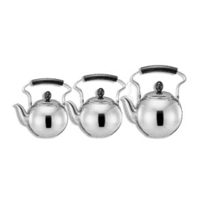 Momaz Stainless Steel Tea Pot Set with Black Granite Handle