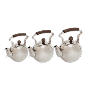 Momaz Stainless Steel Tea Pot Set with Brown Granite Handle