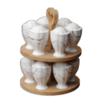 Momaz White Porcelain Spices Set with Stand