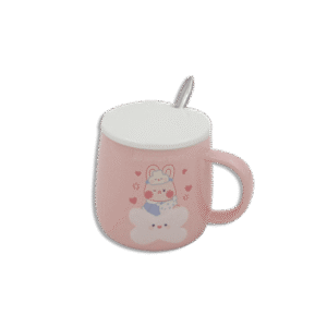 Pajamas Party Pink Mug with Lid and Spoon